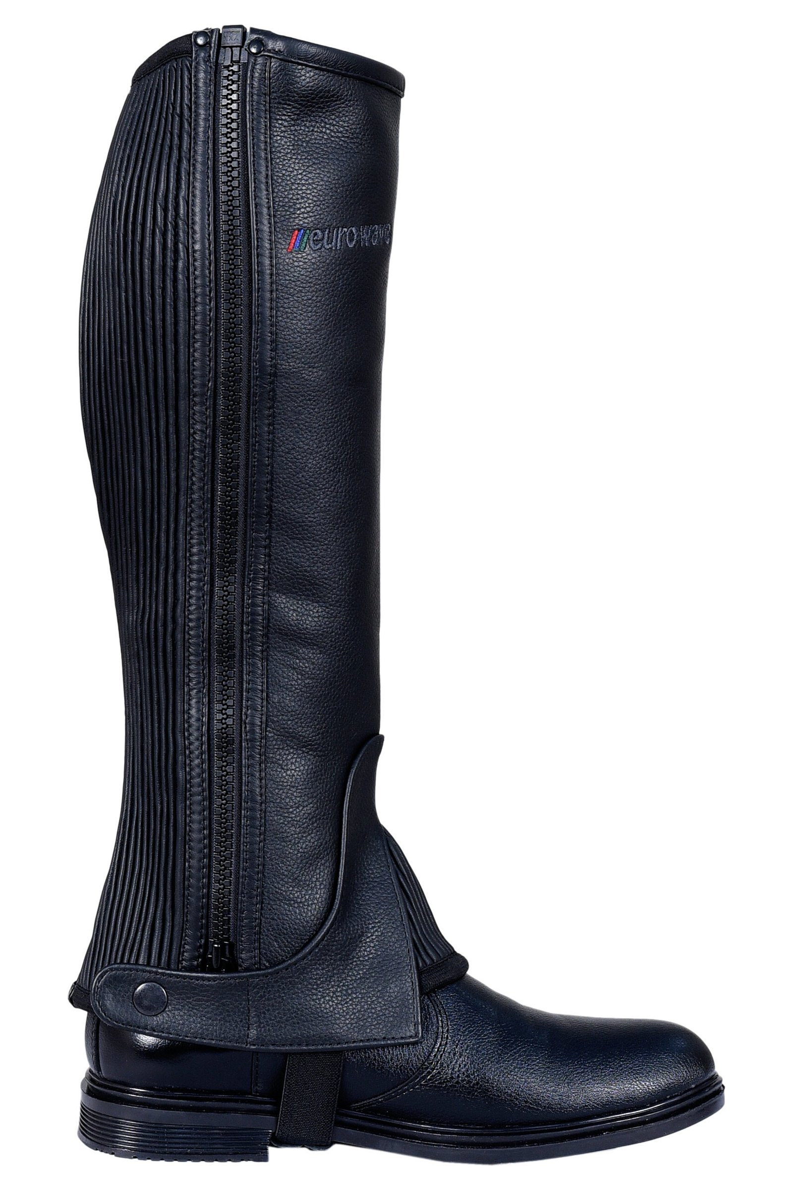 Euro Wave Mild Cowhide Full-Grain Leather Half Chaps - Image 3