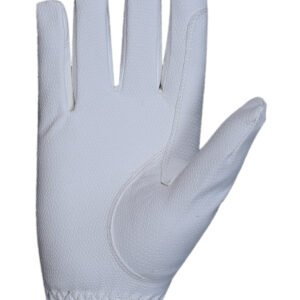 Euro Wave Rein-Grip Pro – Breathable Synthetic Suede Riding Gloves in Pure White