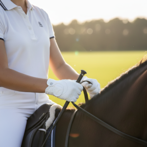 Euro Wave Rein-Grip Pro – Breathable Synthetic Suede Riding Gloves in Pure White